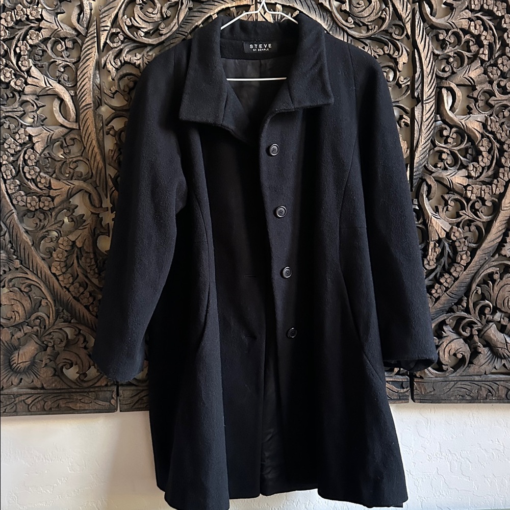 Vintage Steve By Searle Wool Blend Cashmere Winter Coat Size 12 Made in USA